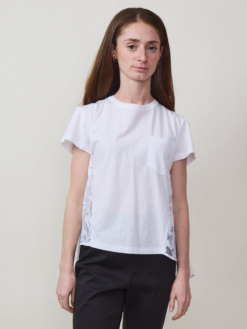 Lace Back Tee, white