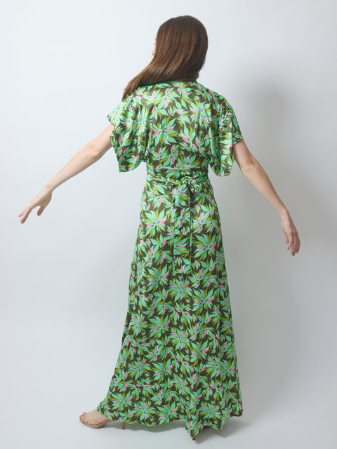 Corvo Wrap Dress, greens