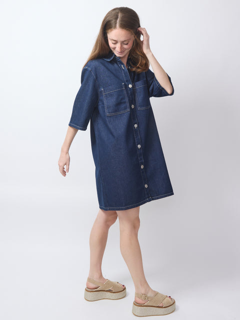 Satilly Dress, soft denim
