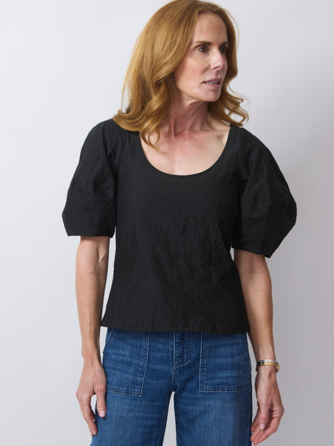 Scoop Neck Lina Top, black