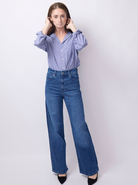 Eileen Button-Up, Blue Stripe