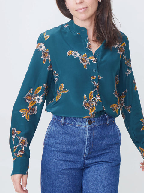 Fable Blouse, peacock blue