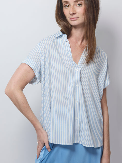 Majan Shirt, gray dawn stripe