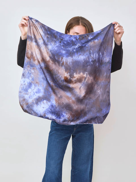 Voyage silk scarf, cognac