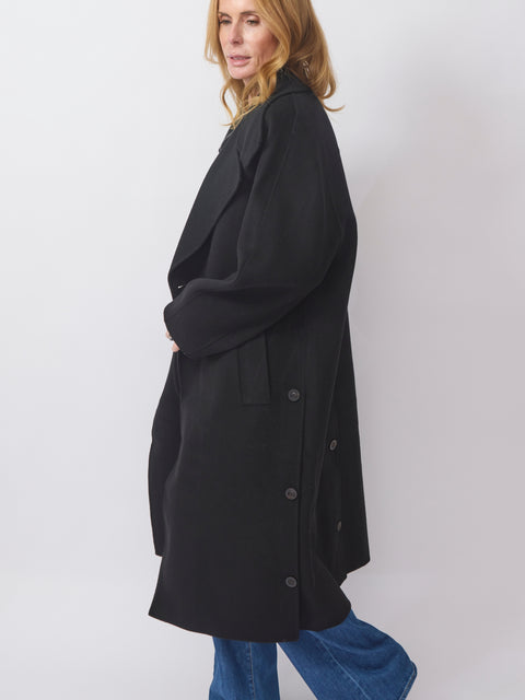 Double Button Coat, black