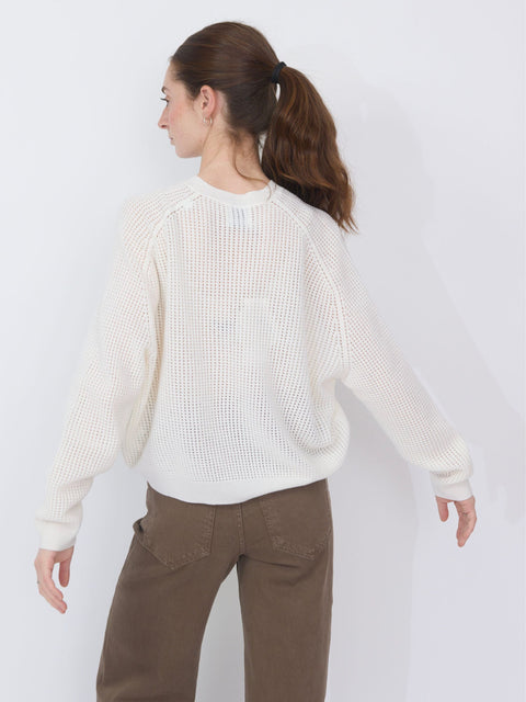 Open Knit Crew, Fleur de Sel