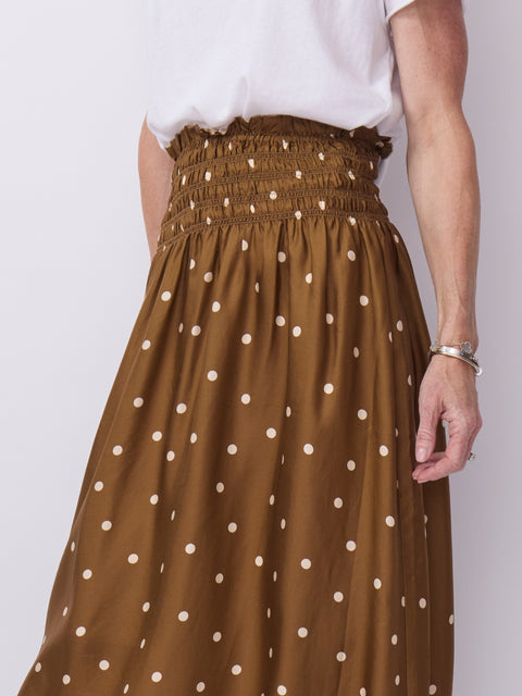 Canary Skirt, Copper Bubble Dot