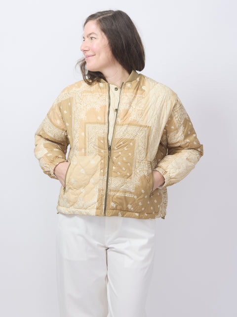 The Reversable Ultra Light Puffer, Khaki Bandana