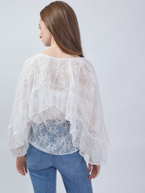 Hazan Ruffle Top, Cream