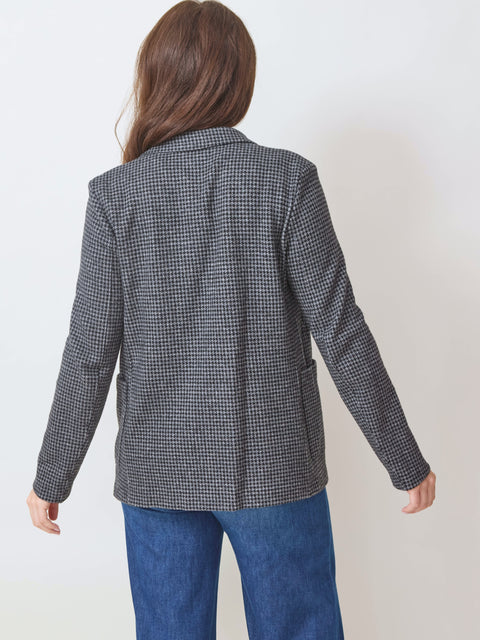 Boyfriend Blazer, salt/pepper houndstooth