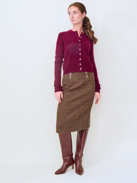 Mini Royal Cardigan, Bordeaux