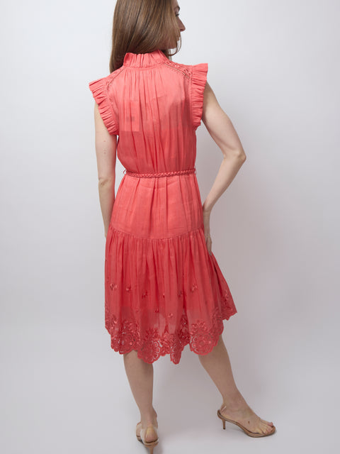Bardot Dress, coral