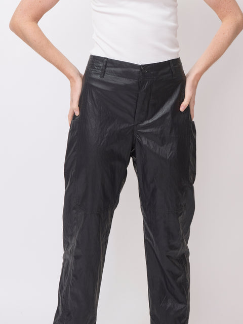 Torrance Faux Leather Pant, Black