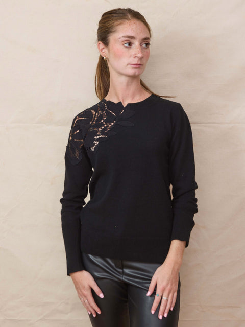 Lace Crew, Black