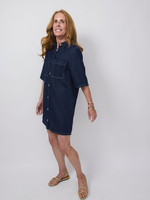 Satilly Dress, soft denim