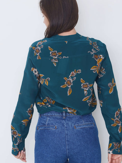 Fable Blouse, peacock blue