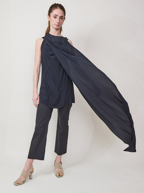 Dramatic Scarf Shell, black