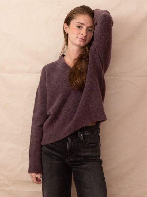 Alpaca V-neck, barolo