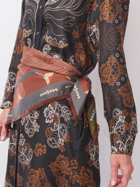 Cialda Reversible Silk Scarf, Deco Color