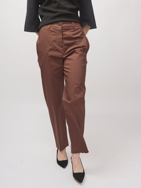 Pantalone Popeline Dritto, choco