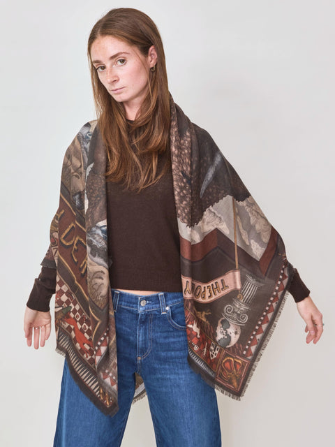 Secrets of the Bison, 135cm wool/silk, saguine