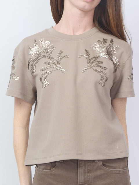 Sequin Tee, Dune