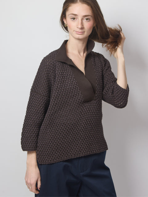 Polo Scollo Profundo, dark brown