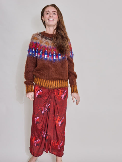 Brookside Creek Sweater, Brick