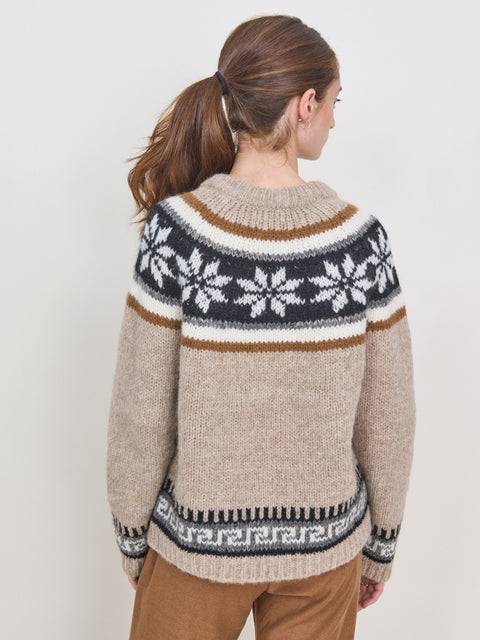Snowflake Fairisle Pullover, Oat