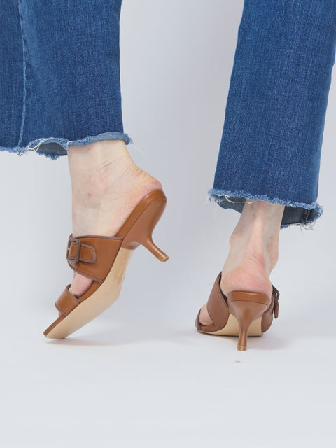 Zoe heel, chestnut