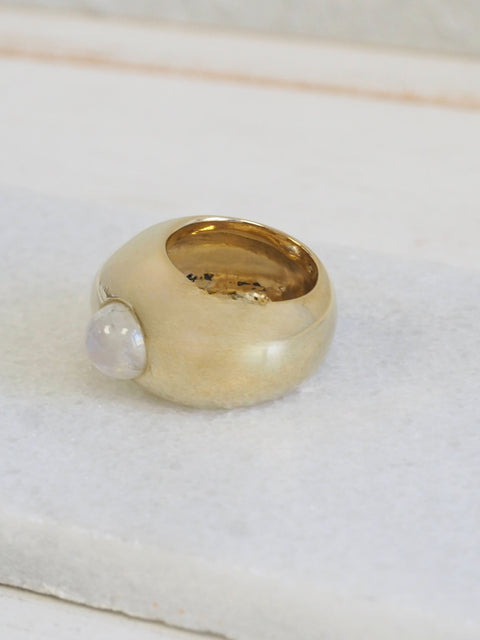 Pebble Cabochon Ring, moonstone