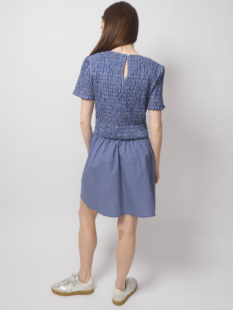 Assandra, mini check blue