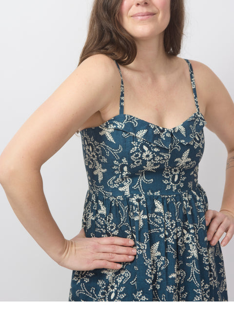 Verse Dress, indigo bandana