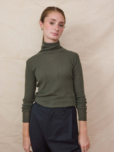 Tissue Turtleneck, Khaki