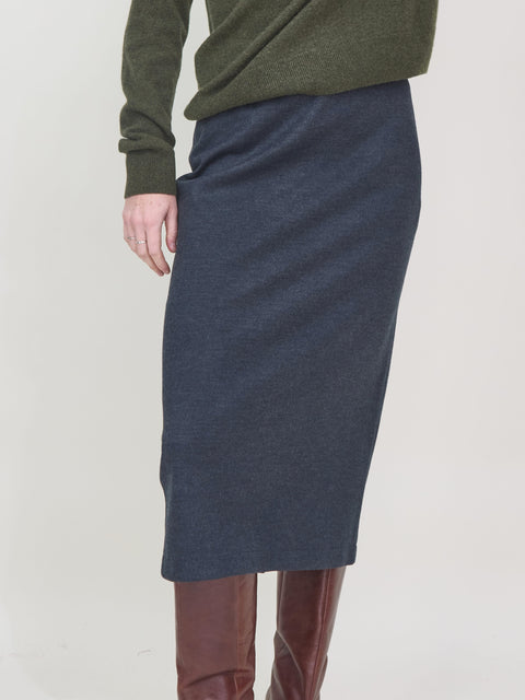 Midi Skirt Superfine Merino, anthracite