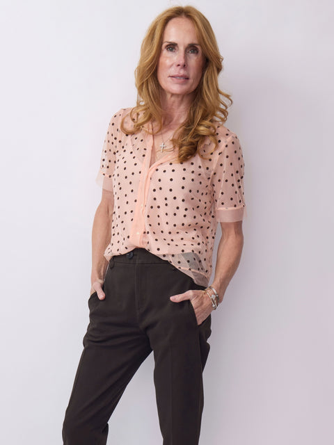 Cotillion Top, Pink Dot