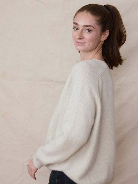 Wool Fox Pullover, ivory