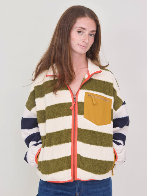 Plush Terrain Full Zip, mixed heritage stripe