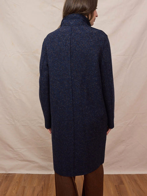 Boiled Wool Overcoat, midnight mouline