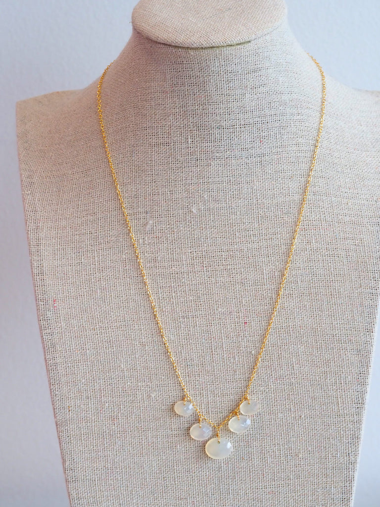Natural Chalcedony Drop Necklace