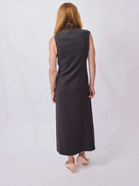 Abito Stretch Wool C/Drapp, Carbonne