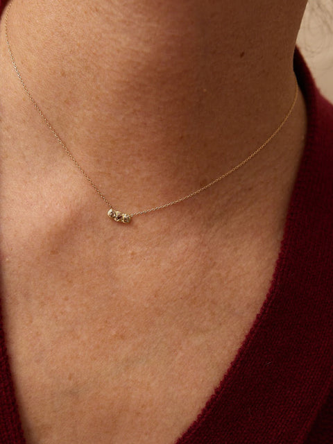 Rough Champagne Diamond Necklace, 14k