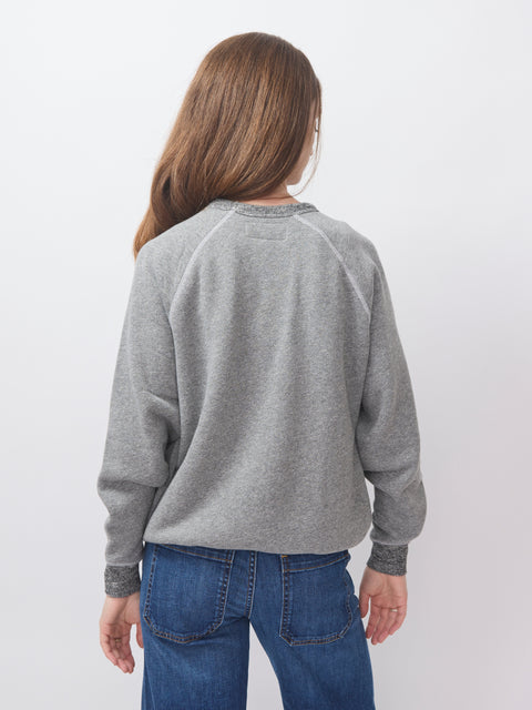 College Fleece Sweatshirt, Dark Heather Gray