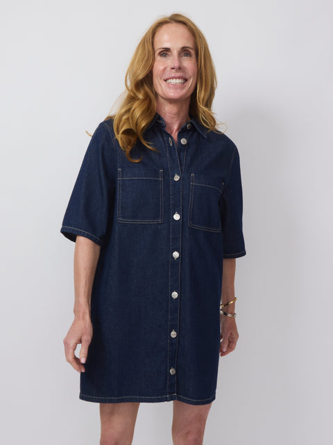Satilly Dress, soft denim