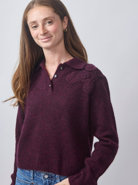 Polo Cloud Sweater, Burgundy