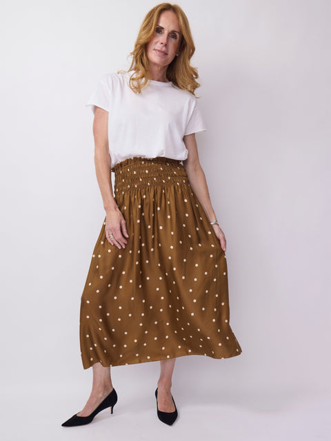 Canary Skirt, Copper Bubble Dot