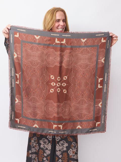 Cialda Reversible Silk Scarf, Deco Color