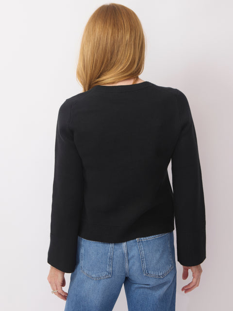 Double Knit Vee, black