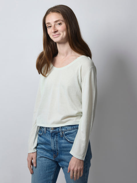 Cotton L/S Scoopneck, Luce