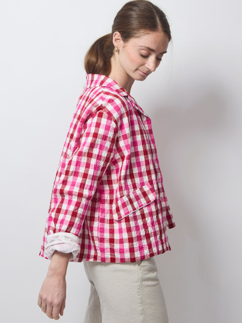 Jacket Juliana, red & pink check